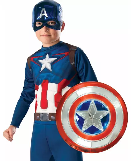 Metalliserad plastsköld Captain America™ 30 cm för barn