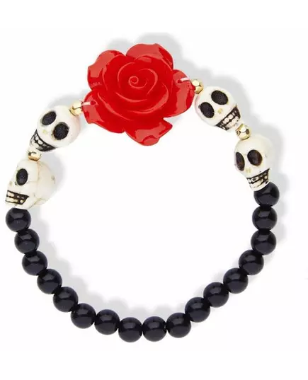 Armband med skelett och röd ros vuxen