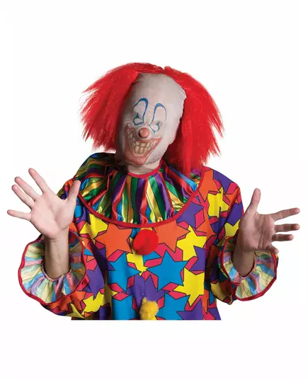 Clownhuva med hår vuxen Halloween