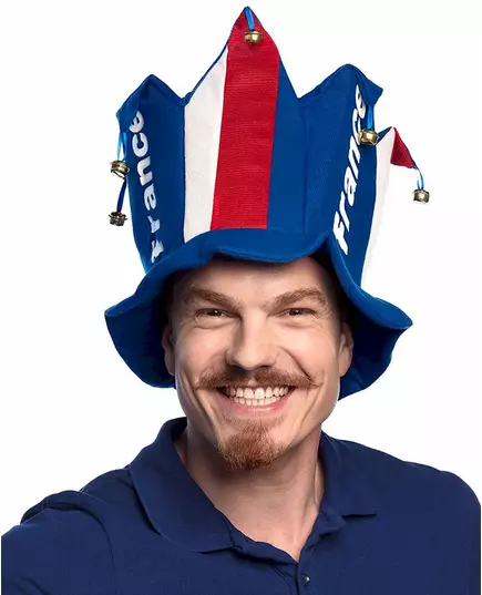 Supporterkeps Frankrike vuxen med bjällra