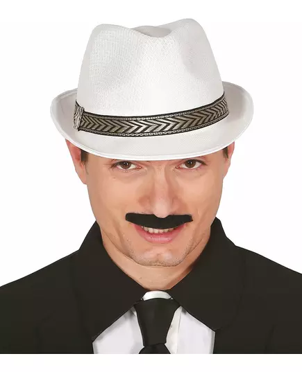 Vit borsalino-trilbyhatt vuxen