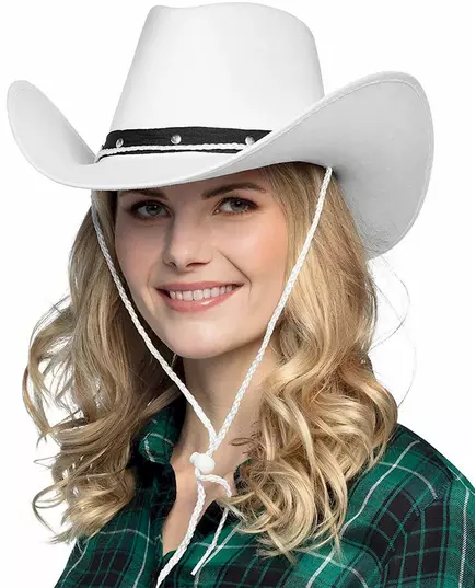 Vit och svart cowboyhatt vuxen