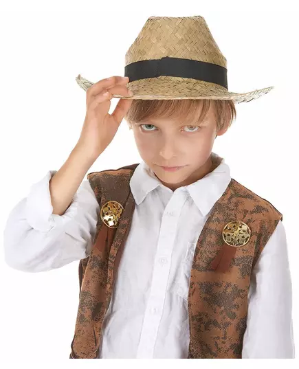 Cowboyhatt i halm för barn