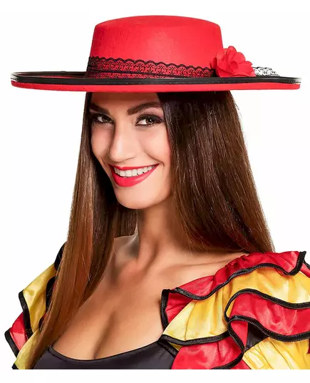 Röd spansk dansös-hatt dam