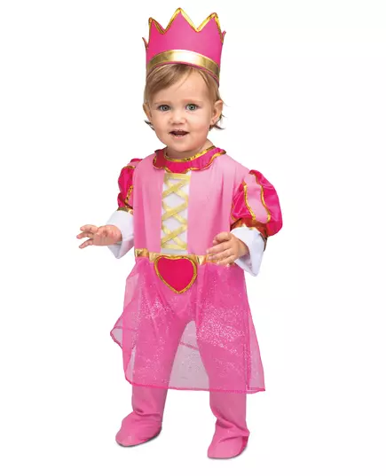 Maskeraddräkt med krona prinsessa rosa baby, Storlek: 7–12 månader(74–80 cm)