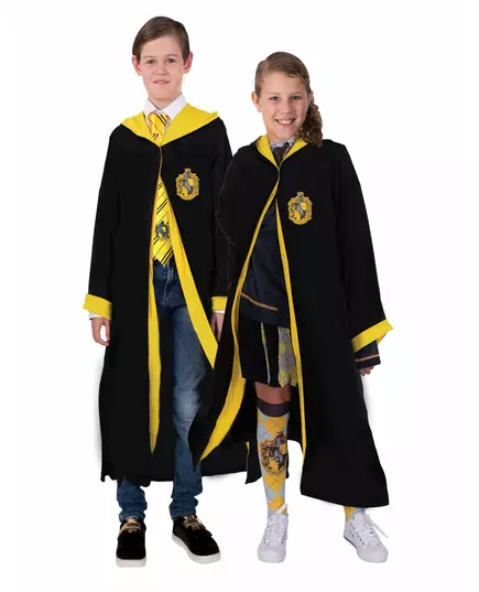 Klassisk Hufflepuff Harry Potter™-maskeraddräkt för barn, Storlek: 8-10 år (123 till 140 cm)