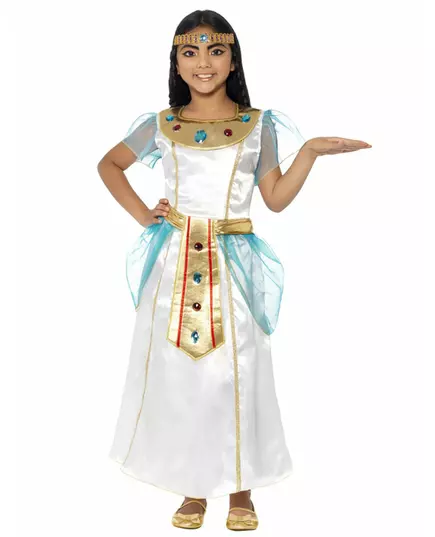Lyxig Cleopatra-maskeraddräkt flicka, Storlek: 4-6 år (115/128 cm)