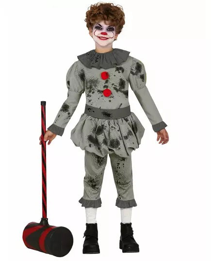 Psykopatisk clownmaskeraddräkt pojke, Storlek: 3-4 år (95-105 cm)