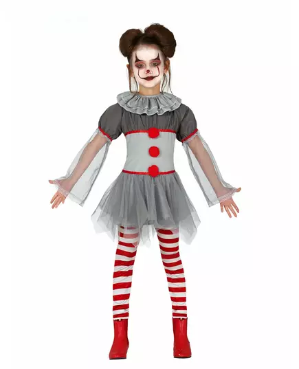 Psykopatisk clownmaskeraddräkt med leggings för flicka, Storlek: 3-4 år (95-105 cm)