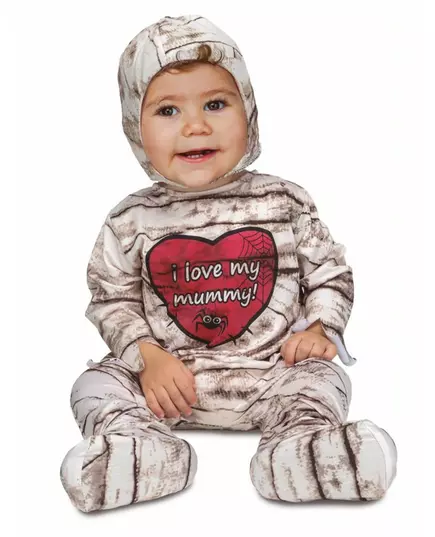 Mumieoverall maskeraddräkt baby, Storlek: 7-12 månader (74-80 cm)