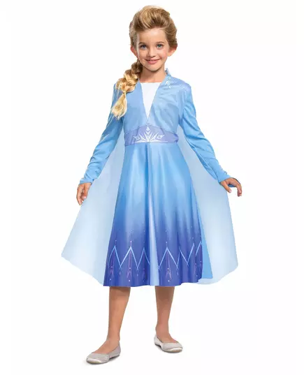 Elsa™ Frost 2-basismaskeraddräkt för flickor, Storlek: 7-8 år (124 - 136 cm)