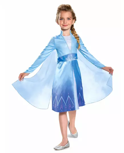 Elsa™ Frost 2 klassisk maskeraddräkt flicka, Storlek: 7-8 år (124 - 136 cm)