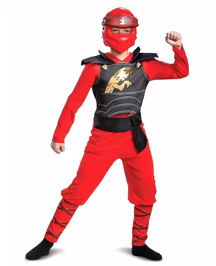 LEGACY Kai Ninjago-maskeraddräkt – LEGO™ barn, Storlek: 10-12 år (137 - 149 cm)