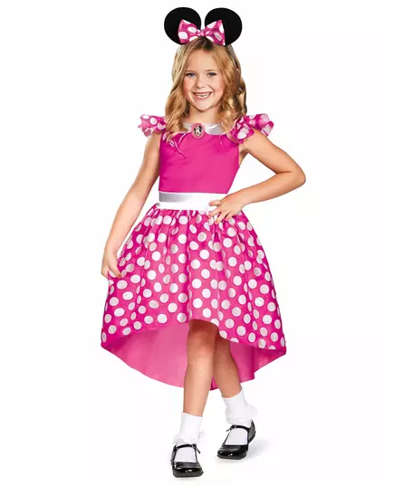 Klassisk rosa Minnie™-maskeraddräkt flicka, Storlek: 5-6 år (109 - 126 cm)