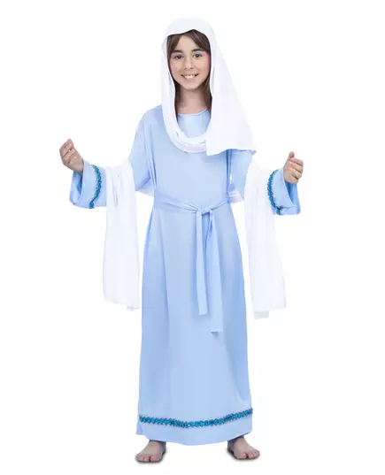 Blå Jungfru Maria-maskeraddräkt flicka, Storlek: 6 år (110-122 cm)