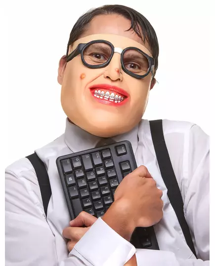 Halvmask i latex för nörd, vuxen