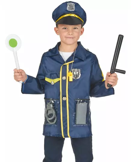 Maskeraddräkt och tillbehörsset polis barn