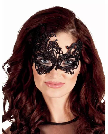 Sexig svart spetsmask dam