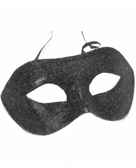 Svart venetiansk mask med paljetter vuxen