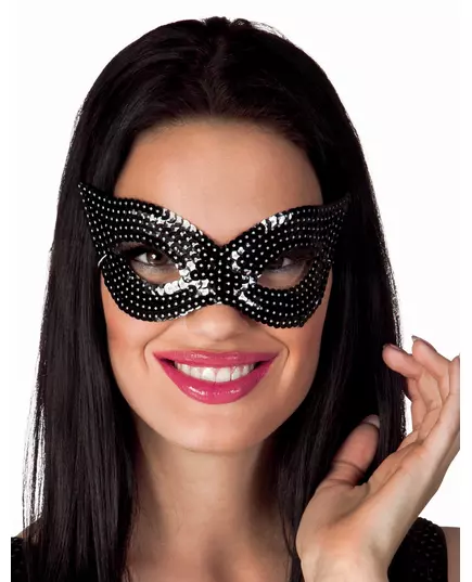 Venetiansk svart paljettmask vuxen