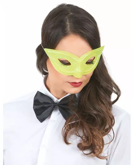 Glittrig venetiansk mask gul vuxen