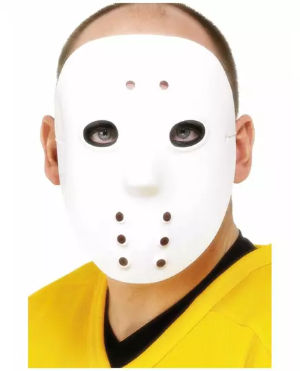 Vit plasthockeymask vuxen