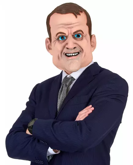Humoristisk latexmask Emmanuel vuxen