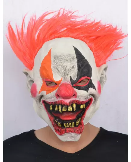 Latexmask helvetesclown vuxen Halloween