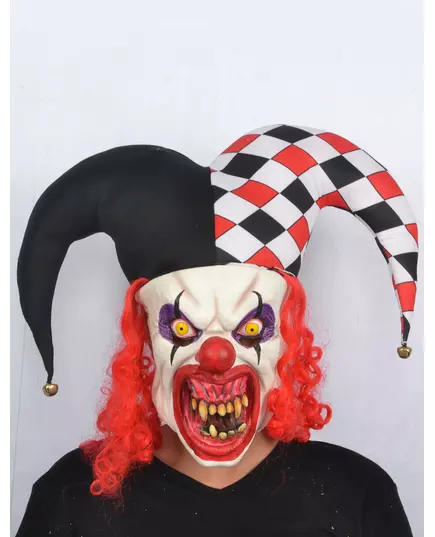 Skräckinjagande latexjoker-mask för vuxen till Halloween
