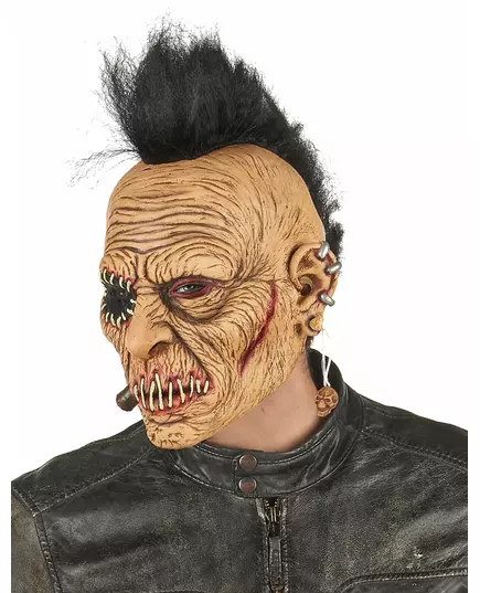 Punkmask i latex med tuppkam vuxen