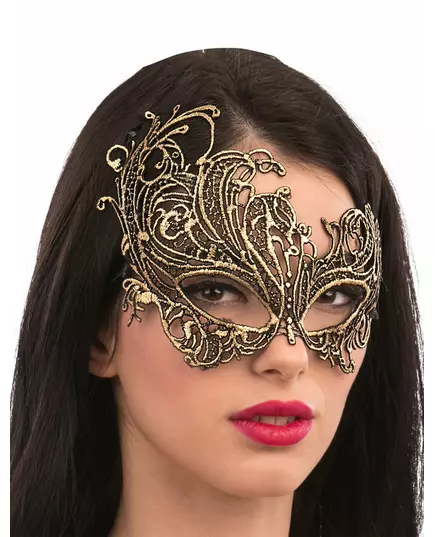 Guldfärgad mask i makramétyg vuxen