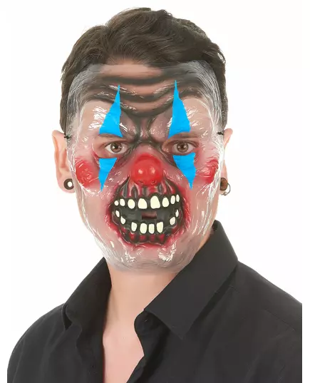 Genomskinlig tvåfärgad clownmask, skrämmande, vuxen