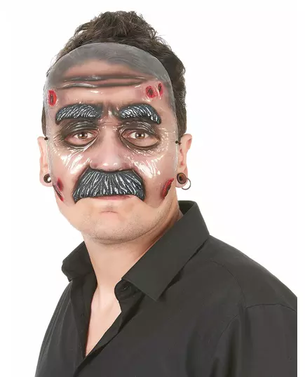 Genomskinlig mask med mustasch för vuxen herr
