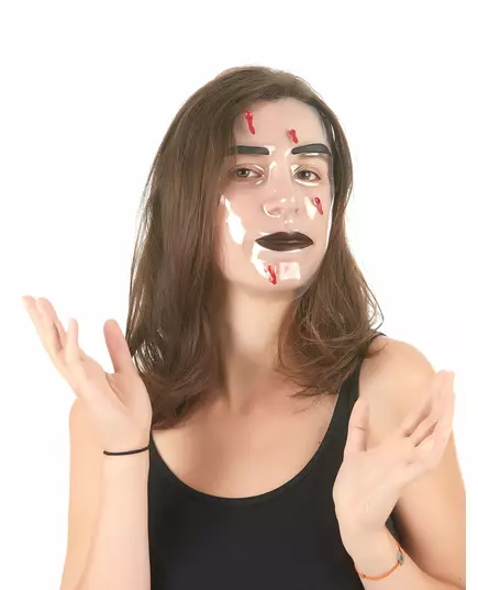 Genomskinlig mask med skottskador vuxen