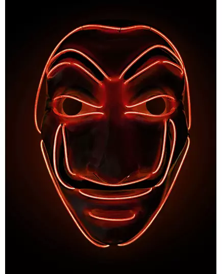 Röd LED-tjuvmask vuxen