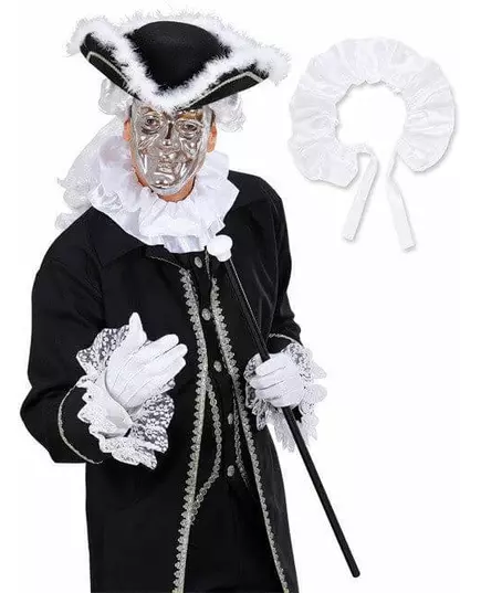 Vit barockkrage i satin