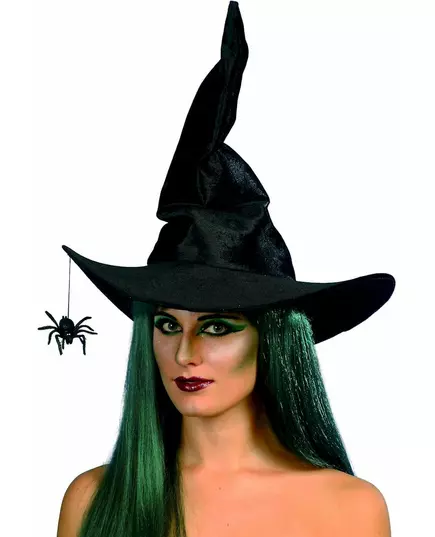Svart häxhatt med spindel dam Halloween