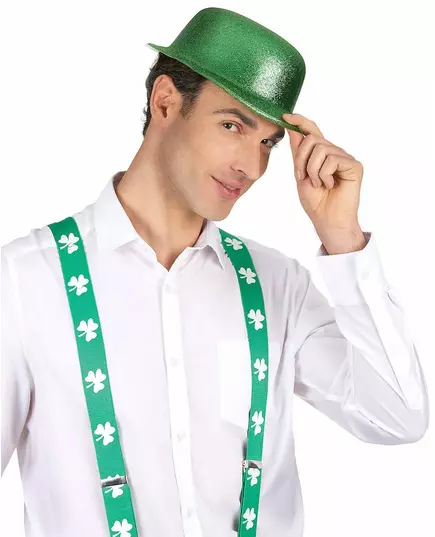 Grön paljettplommonstop vuxen Saint Patrick
