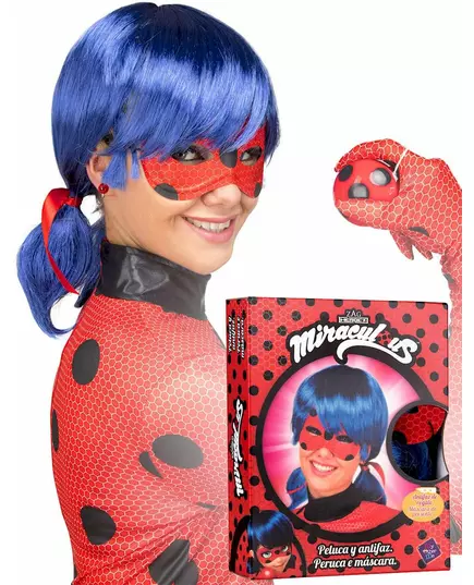 Ladybug™ peruk- och maskset vuxen