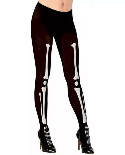 Skelettstrumpbyxor dam Halloween, Storlek: Medium/Large