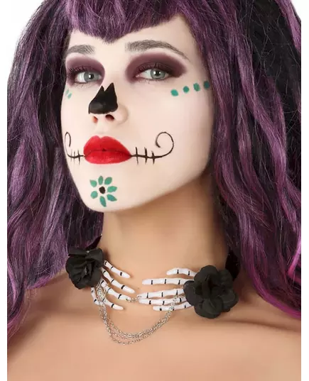 Halsband med skelett händer dia de los muertos vuxen
