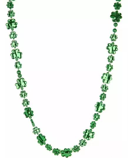 Glänsande grönt klöverhalsband Saint Patrick vuxen