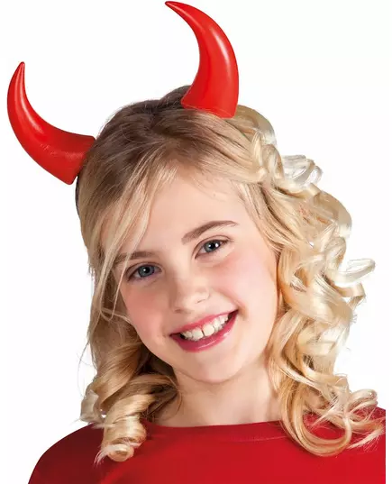 Röda horn för barn till Halloween