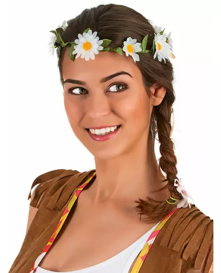 Blomsterkrans med vita prästkragar vuxen