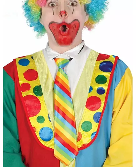 Randig flerfärgad clownslips för vuxen