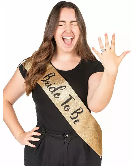 Guldig Bride to Be-sjal EVJF vuxen