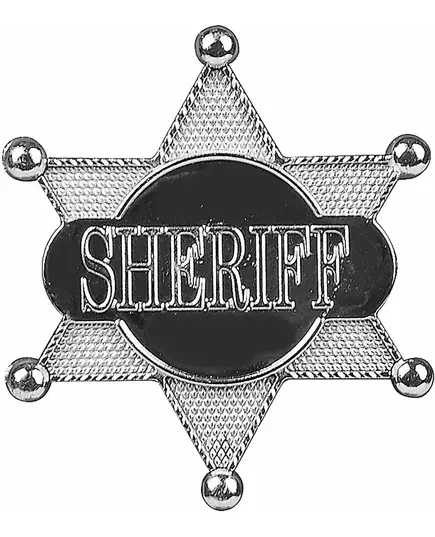 Sheriffstjärna silverfärgad 7.5 cm