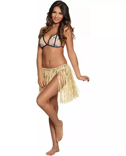 Kort naturlig raffia-hawaiikjol vuxen