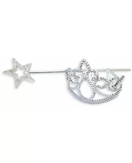 Prinsesskit med tiara och silverfärgad trollstav för barn
