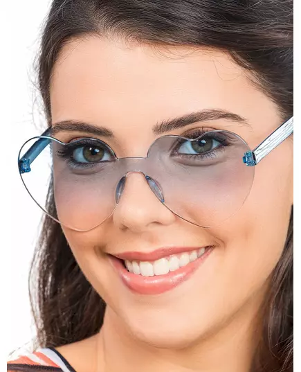 Hjärtglasögon med blå rökfärgade glas vuxen